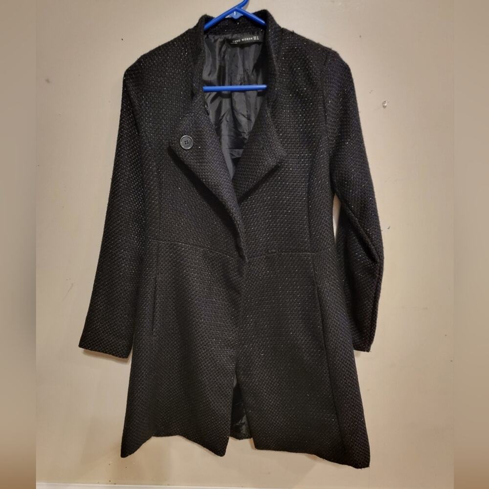 CMNC Womans Small Black Glittery Coat